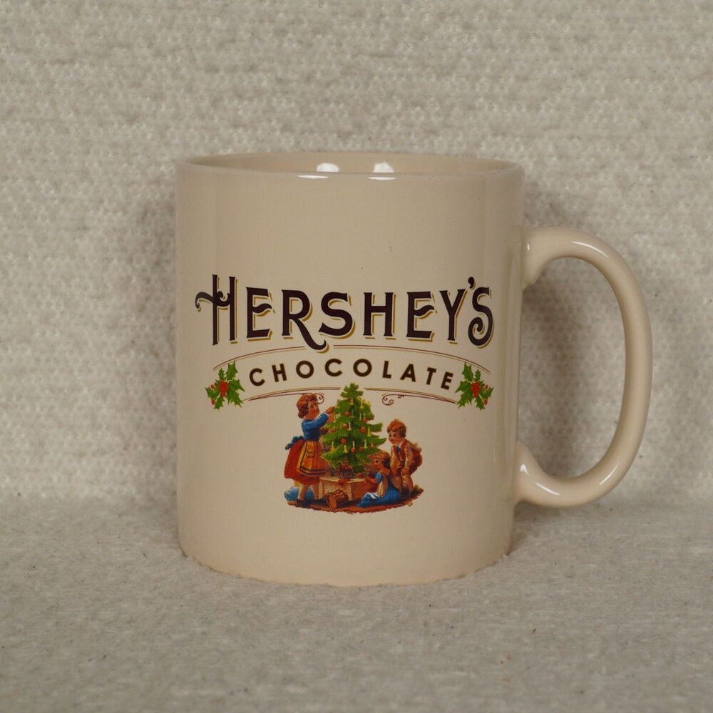 Galerie Hershey's Chocolate 24 oz Ceramic Mug Oversized Christmas Children Tree